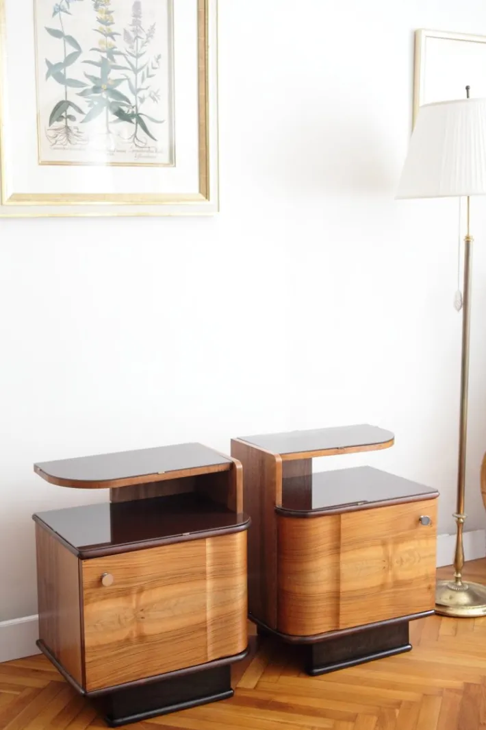 Pamono Art Deco Bedside Tables by Jindrich Halabala for Up Zavody, 1940s, Set of 2 Online