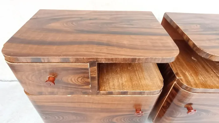 Pamono Art Deco Bedside Tables by Jindrich Halabala for Up Závody, 1940s, Set of 2