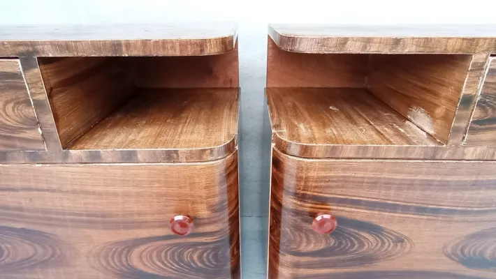 Pamono Art Deco Bedside Tables by Jindrich Halabala for Up Závody, 1940s, Set of 2