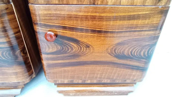 Pamono Art Deco Bedside Tables by Jindrich Halabala for Up Závody, 1940s, Set of 2