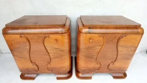 Pamono Art Deco Bedside Tables by Jindrich Halabala for Up Závody, 1930s, Set of 2 Sale