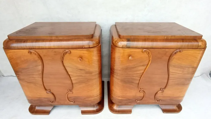 Pamono Art Deco Bedside Tables by Jindrich Halabala for Up Závody, 1930s, Set of 2 Sale