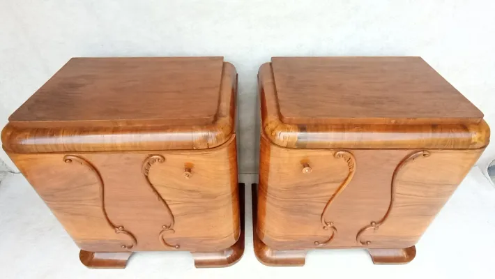 Pamono Art Deco Bedside Tables by Jindrich Halabala for Up Závody, 1930s, Set of 2 Sale