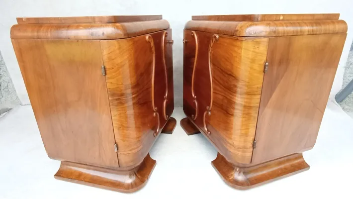 Pamono Art Deco Bedside Tables by Jindrich Halabala for Up Závody, 1930s, Set of 2 Sale