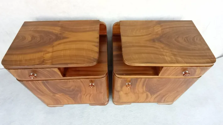 Pamono Art Deco Bedside Tables by Jindrich Halabala for Up Závody, 1940s, Set of 2 Discount