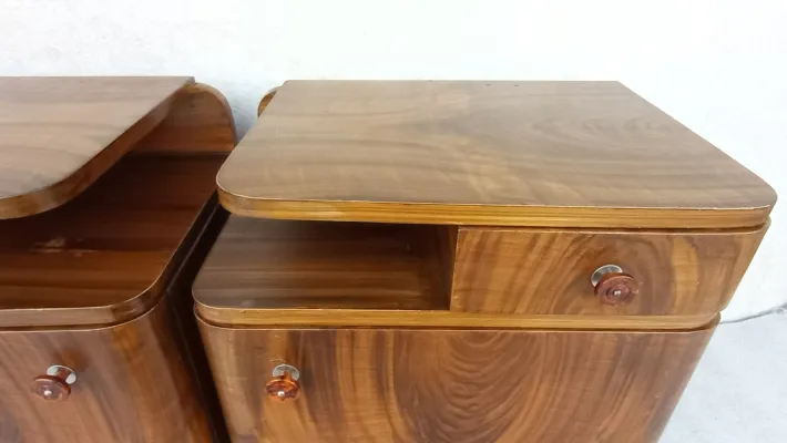 Pamono Art Deco Bedside Tables by Jindrich Halabala for Up Závody, 1940s, Set of 2 Discount