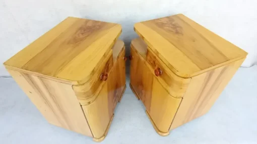 Pamono Art Deco Bedside Tables by Jindřich Halabala for Up Závody, 1950s, Set of 2 Clearance
