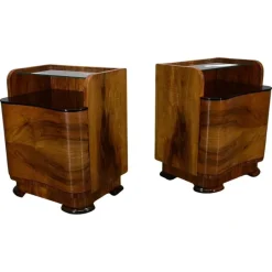 Pamono Art Deco Bedside Tables, Czechoslovakia, 1940s, Set of 2 Clearance