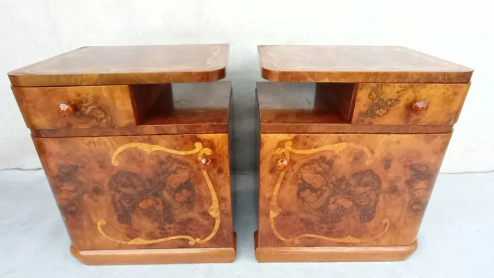 Pamono Art Deco Bedside Tables, 1940s, Set of 2 Online