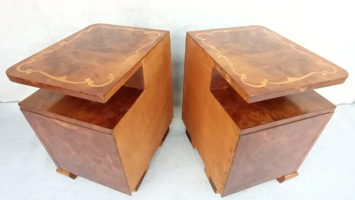 Pamono Art Deco Bedside Tables, 1940s, Set of 2 Online