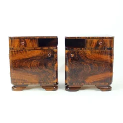 Pamono Art Deco Bedside Tables with Faux Wood Graining, Czechoslovakia, 1940s, Set of 2 Outlet