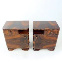 Pamono Art Deco Bedside Tables with Faux Wood Graining, Czechoslovakia, 1940s, Set of 2 Outlet