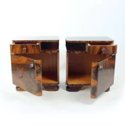 Pamono Art Deco Bedside Tables with Faux Wood Graining, Czechoslovakia, 1940s, Set of 2 Outlet