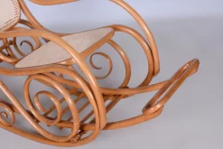 Pamono Art Deco Beech Rocking Chair with Footrest attributed to Thonet, Czech, 1920s Best