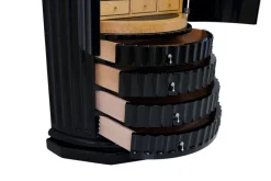 Pamono Art Deco Black Lacquer Half Moon Office Secretary, 1950s Hot