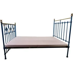 Pamono Art Deco Brass and Iron Painted Double Bed, 1900s Discount