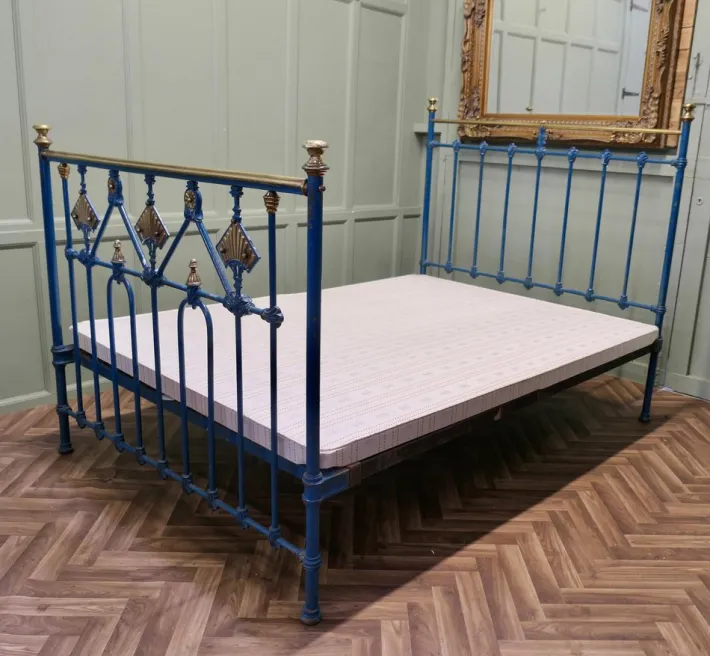 Pamono Art Deco Brass and Iron Painted Double Bed, 1900s Discount