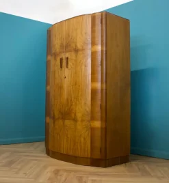 Pamono Art Deco British Burr Walnut Wardrobe, 1930s Discount