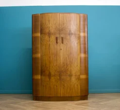 Pamono Art Deco British Burr Walnut Wardrobe, 1930s Discount