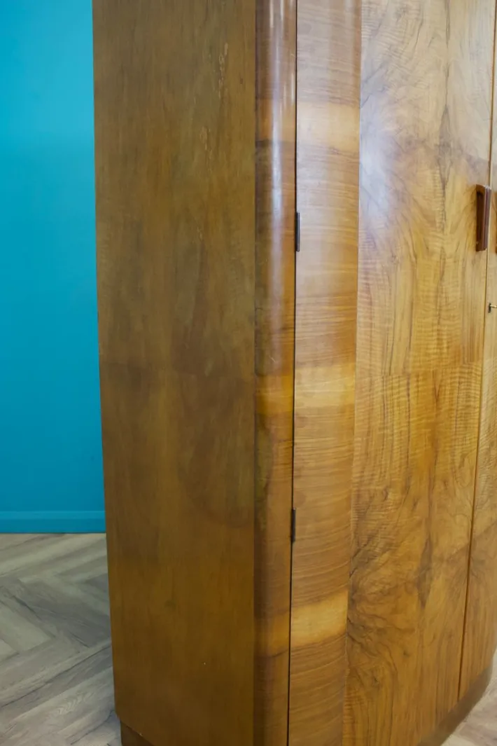 Pamono Art Deco British Burr Walnut Wardrobe, 1930s Discount