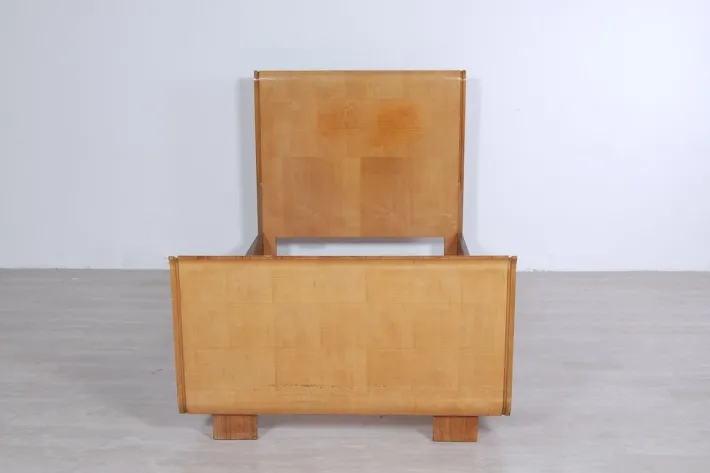Pamono Art Deco Burl Single Bed Frame, 1930s New