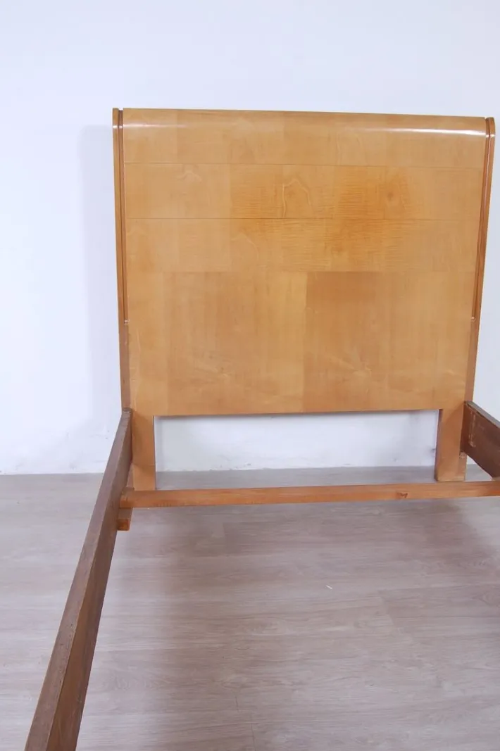 Pamono Art Deco Burl Single Bed Frame, 1930s New