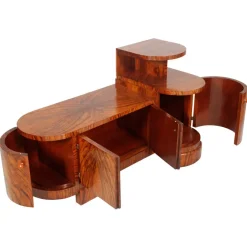 Pamono Art Deco Burl Walnut Sculptural Entry Cabinet by Osvaldo Borsani, 1930s