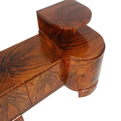 Pamono Art Deco Burl Walnut Sculptural Entry Cabinet by Osvaldo Borsani, 1930s