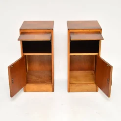 Pamono Art Deco Burr Walnut Bedside Cabinets, 1930s, Set of 2 Hot