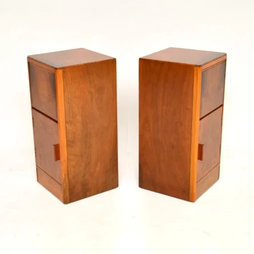 Pamono Art Deco Burr Walnut Bedside Cabinets, 1930s, Set of 2 Hot