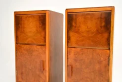 Pamono Art Deco Burr Walnut Bedside Cabinets, 1930s, Set of 2 Hot