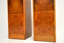Pamono Art Deco Burr Walnut Bedside Cabinets, 1930s, Set of 2 Hot