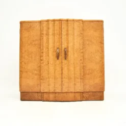 Pamono Art Deco Burr Walnut Cabinet from Harry and Lou Epstein, 1930s Clearance