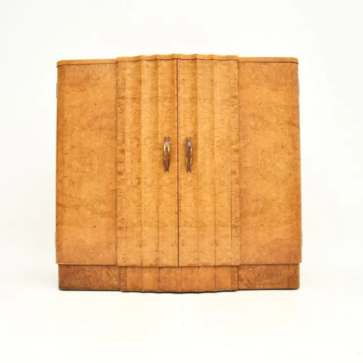 Pamono Art Deco Burr Walnut Cabinet from Harry and Lou Epstein, 1930s Clearance