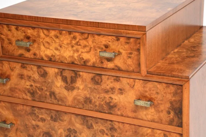 Pamono Art Deco Burr Walnut Chest of Drawers, 1930 Sale