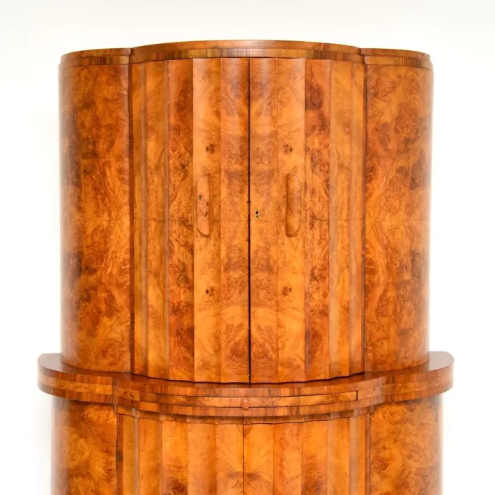 Pamono Art Deco Burr Walnut Cocktail Cabinet from Epstein, 1930s Outlet
