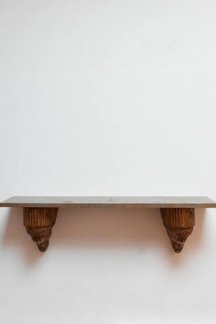 Pamono Art Deco Carved and Gilded Wooden Console, 1930s New