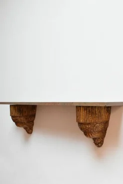 Pamono Art Deco Carved and Gilded Wooden Console, 1930s New