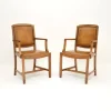 Pamono Art Deco Carver Armchairs in Walnut and Leather, 1930s, Set of 2 Best