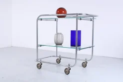 Pamono Art Deco Chrome and Glass Trolley Cart from Gispen, 1930s Outlet