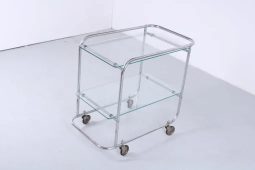 Pamono Art Deco Chrome and Glass Trolley Cart from Gispen, 1930s Outlet