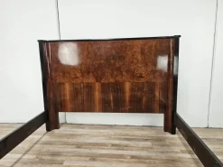 Pamono Art Deco Double Bed in Mahogany Burl with Ebonized Profiles, 1930s Hot