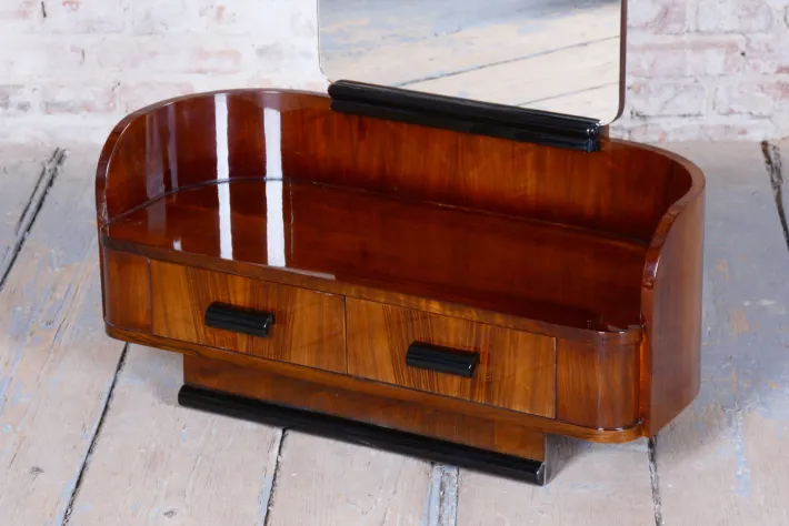 Pamono Art Deco Dressing Mirror in Walnut attributed to Halabala for Up Zavody, Czech, 1930s Hot