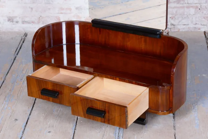 Pamono Art Deco Dressing Mirror in Walnut attributed to Halabala for Up Zavody, Czech, 1930s Hot