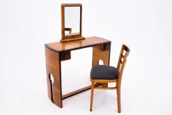 Pamono Art Deco Dressing Table & Chair Set, Poland, 1940s, Set of 2 Sale