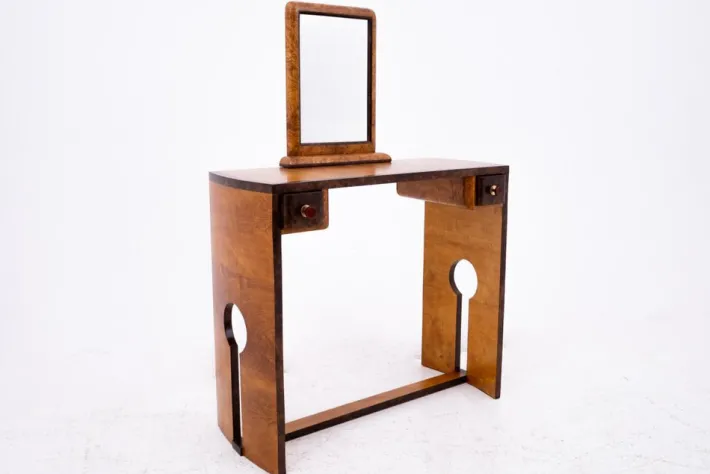Pamono Art Deco Dressing Table & Chair Set, Poland, 1940s, Set of 2 Sale