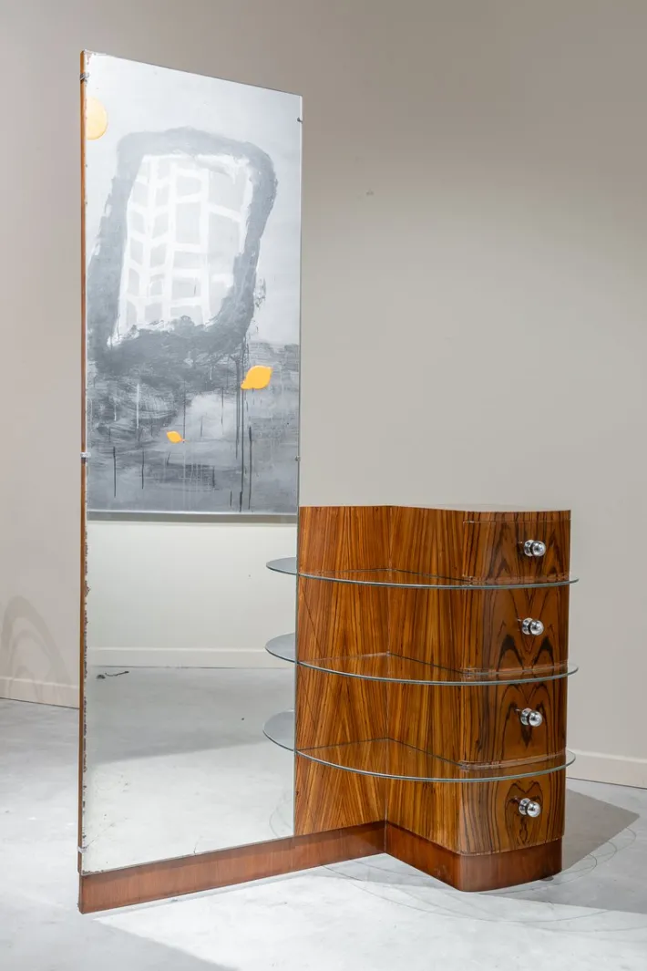 Pamono Art Deco Dressing Table in Zebrawood, 1925 Hot