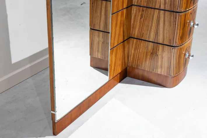 Pamono Art Deco Dressing Table in Zebrawood, 1925 Hot