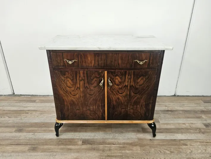 Pamono Art Deco Dressing Table in Mahogany Burl with White Marble Top, 1950 Discount
