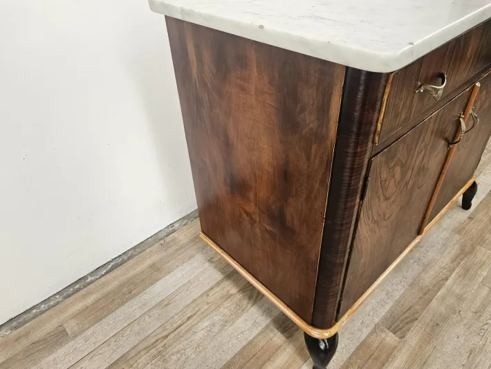 Pamono Art Deco Dressing Table in Mahogany Burl with White Marble Top, 1950 Discount